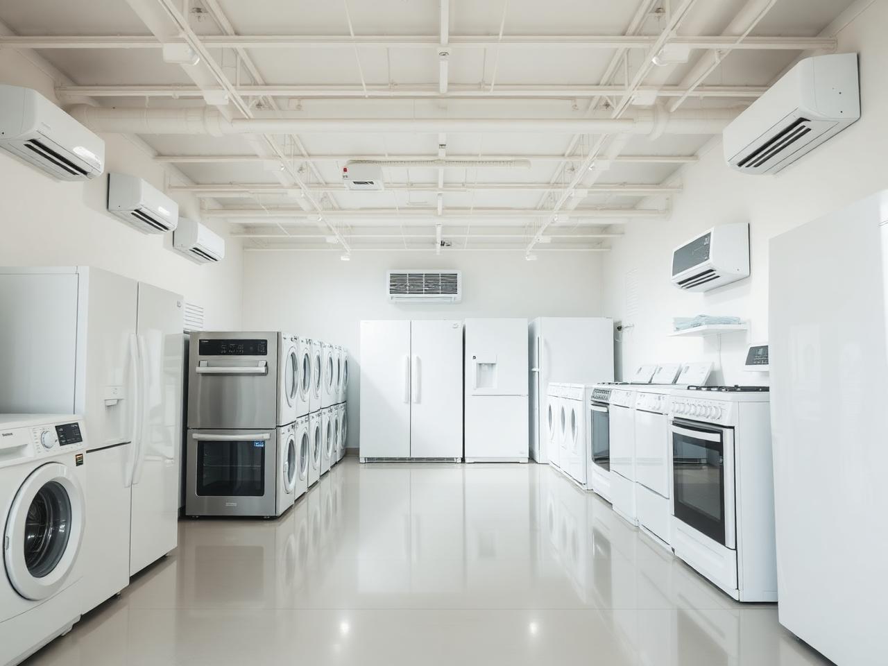 Electrodomésticos de línea blanca en showroom
