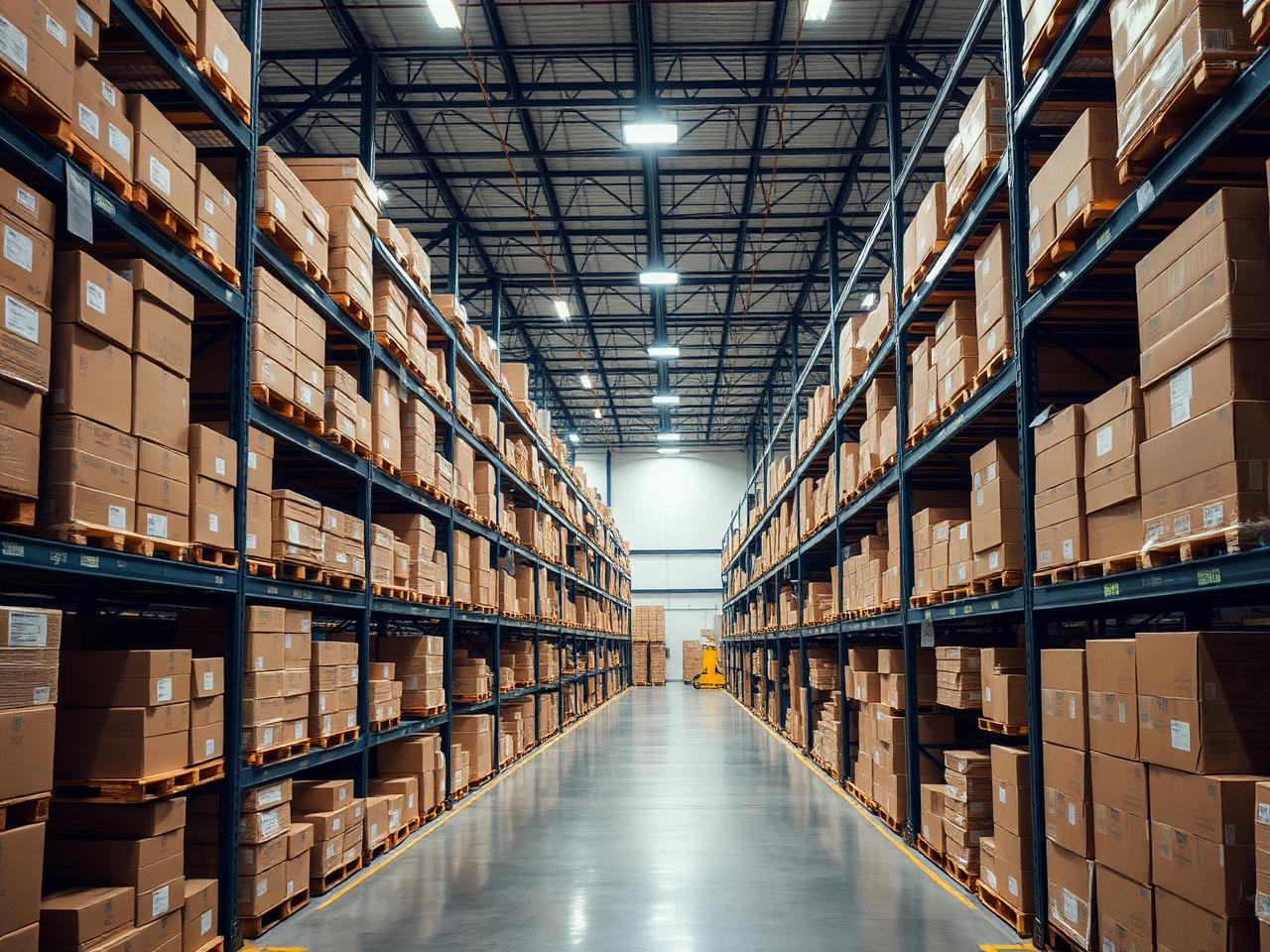 Depósito ordenado con inventario de productos importados